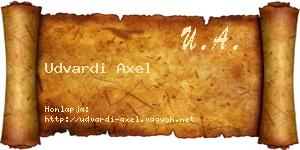 Udvardi Axel névjegykártya